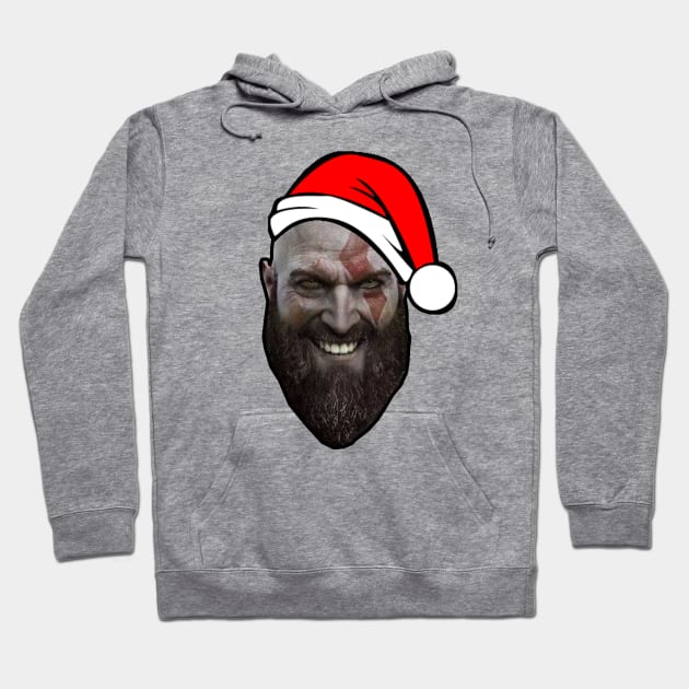 Smiley Santa Christmas Kratos Hoodie by StebopDesigns